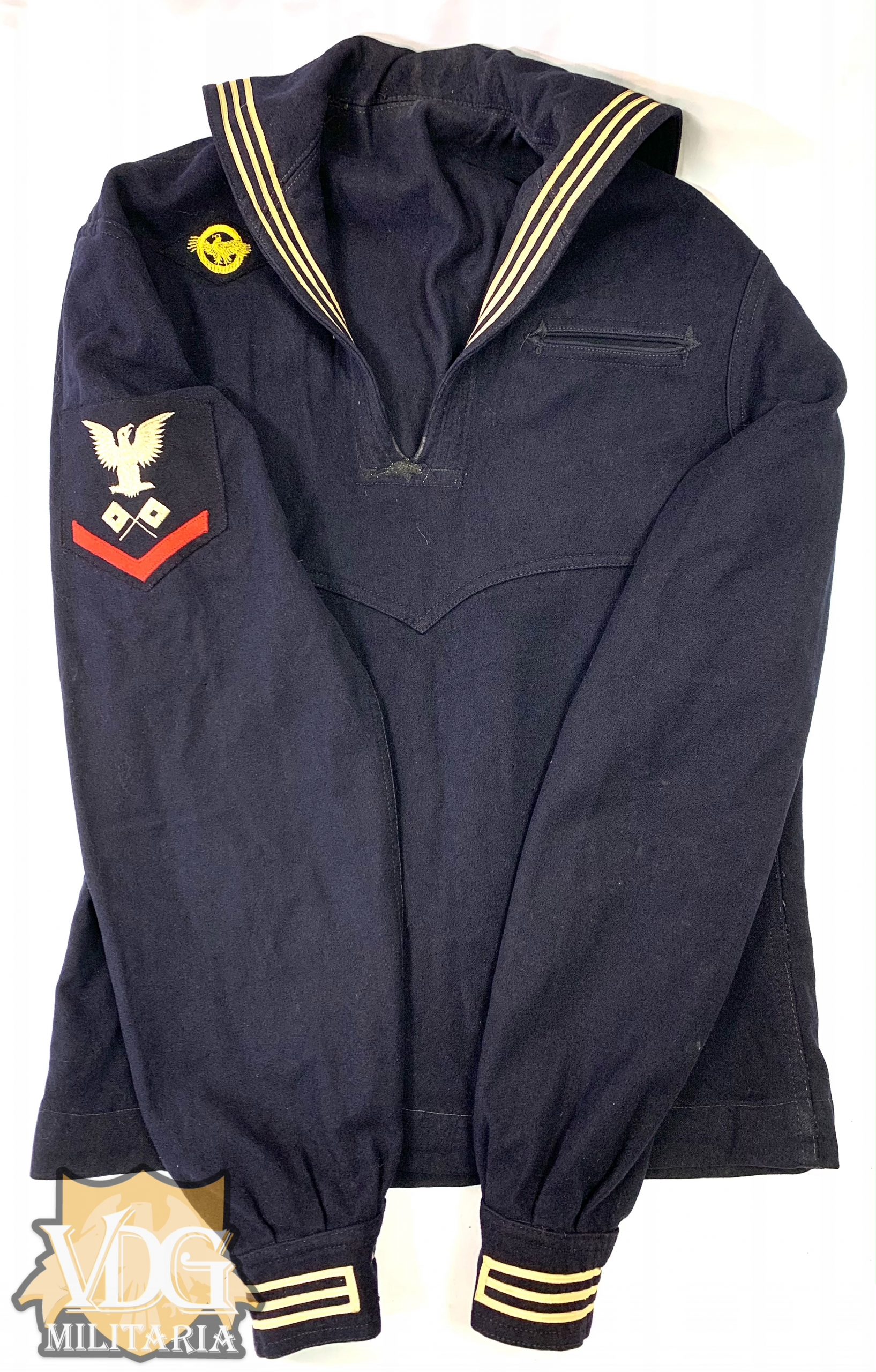 WW2 US Navy Signalman Petty Officer, Third Class Blue Jumper Named Moriarty