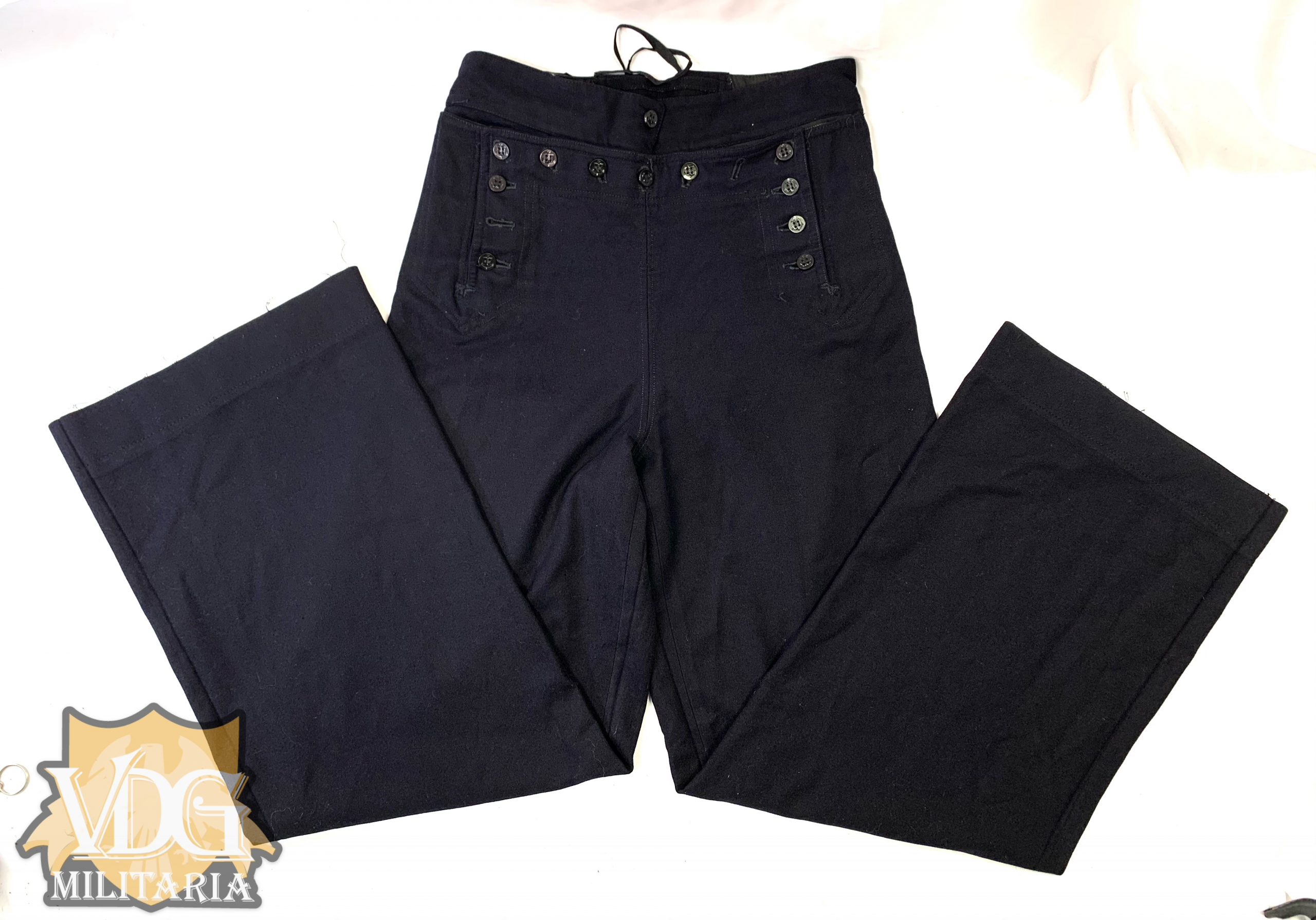 WW2 Era US Navy Blue Drop Front Trousers Named