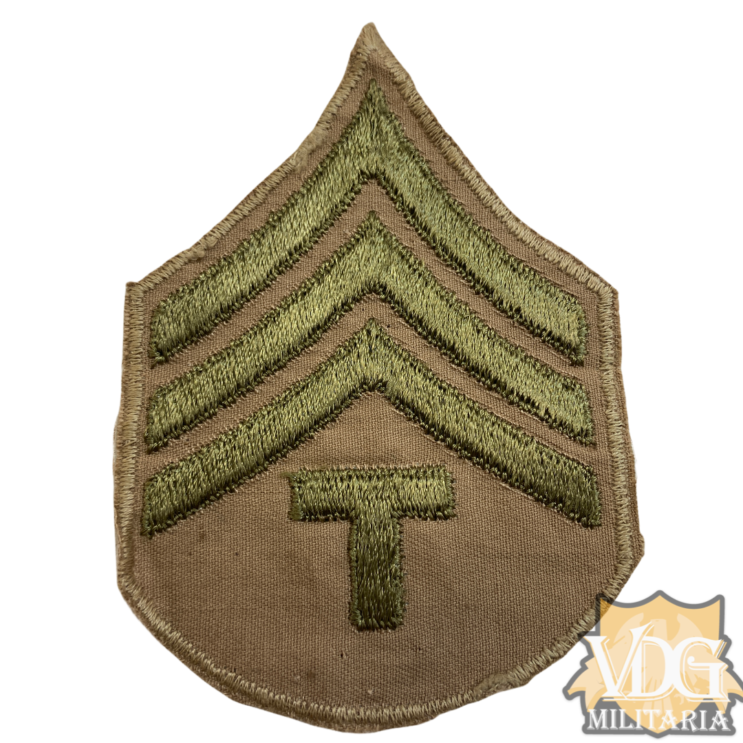 WW2 US Army Technician 4th Grade Rank Chevron-Khaki