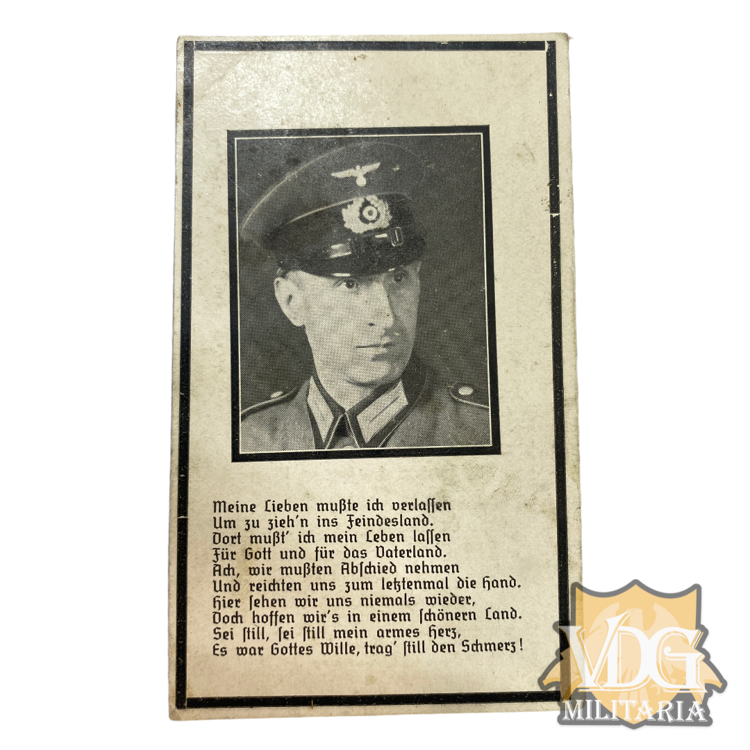 WW2 German Death Card Heer Infantry Gefreiter Anton Wehle KIA 6/4/1942 on the Eastern Front