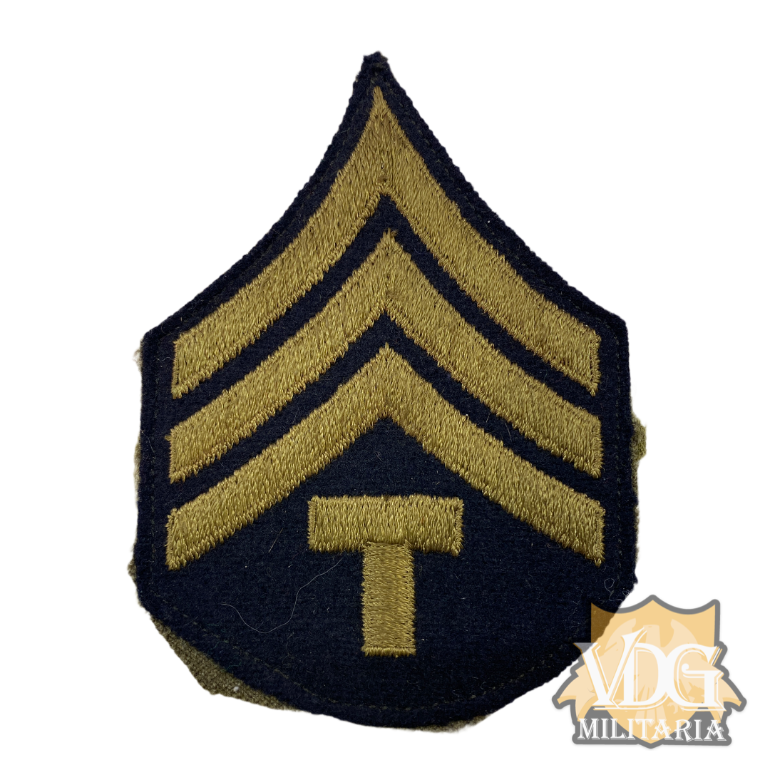 WW2 Era US Army Technician 4th Grade Rank Chevron-Cut Off