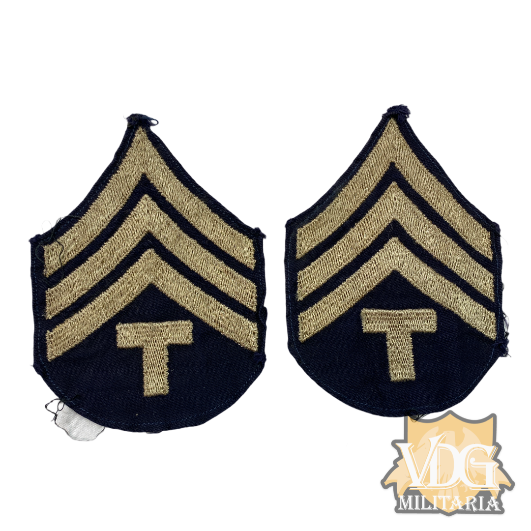 WW2 Era US Army Technician 4th Grade Rank Chevron Set