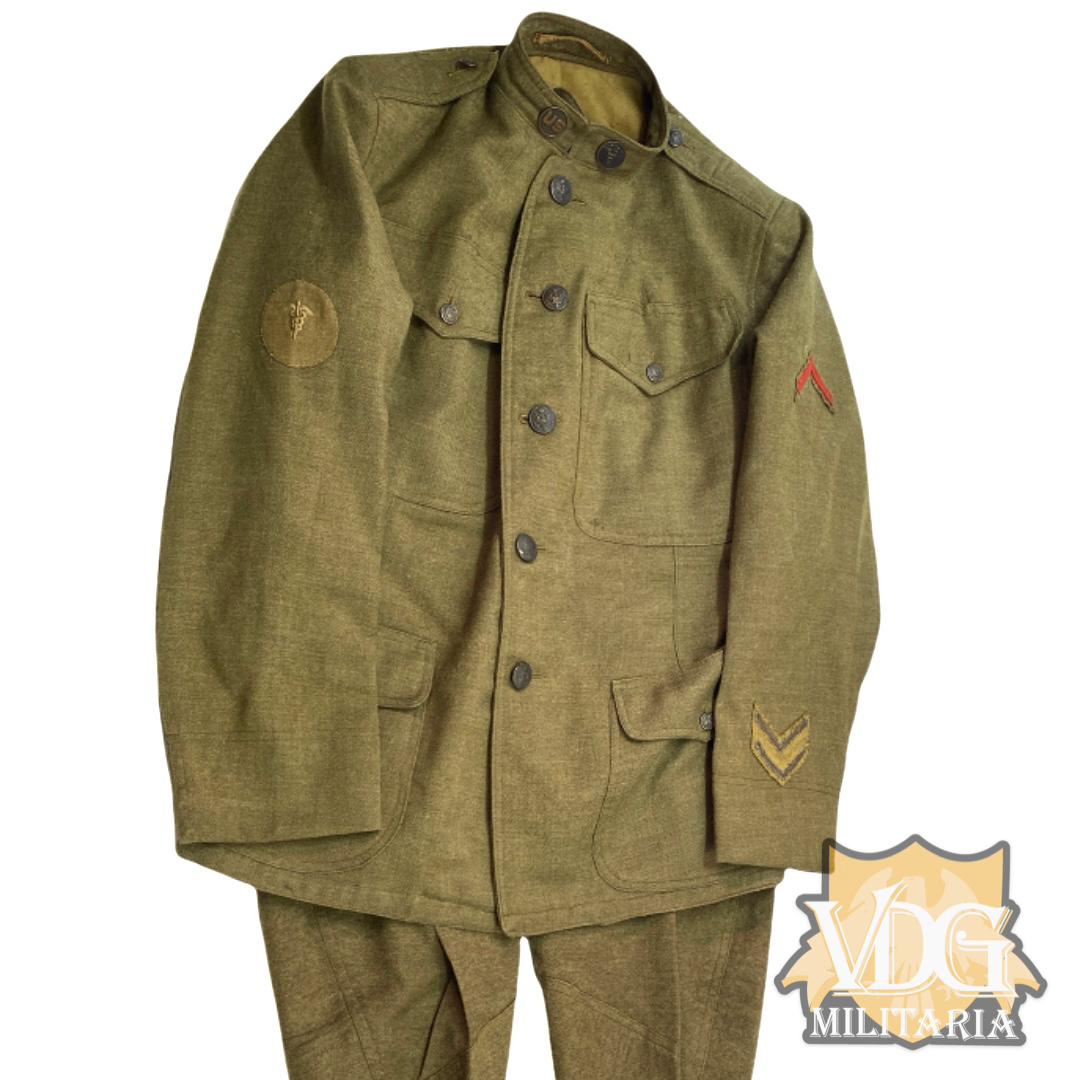 WW1 US Army Medical Private First Class Uniform Set, Named E. PPFEFFERKORN