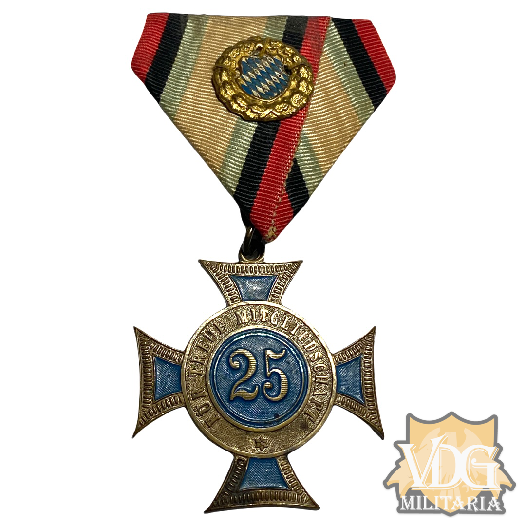 WW1 German Bavarian Kriegerverein Kreuz für 25 Jahre treue Mitgliedschaft Medal