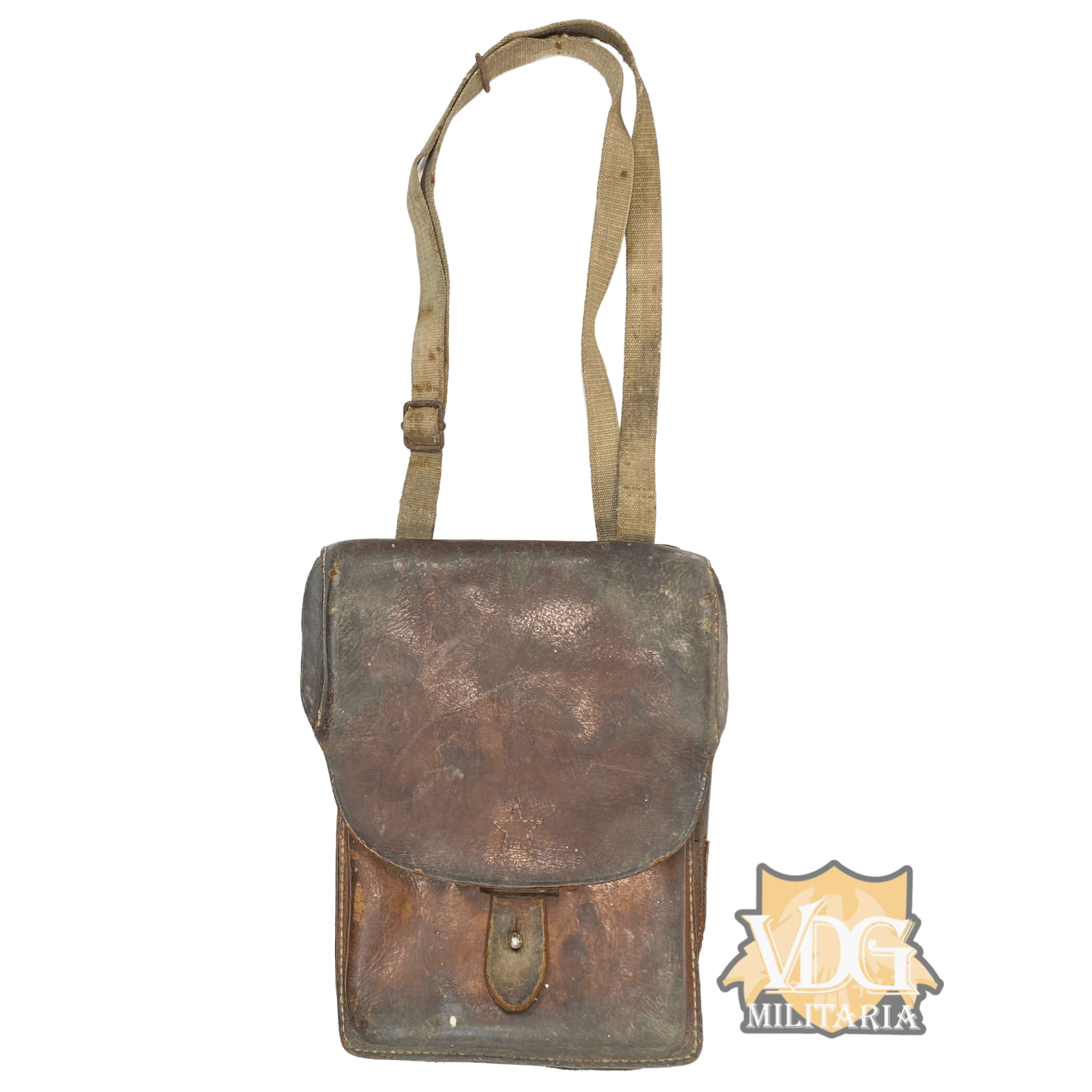 WW2 Imperial Japanese Army NCO Brown Leather Document/Map Pouch with Strap