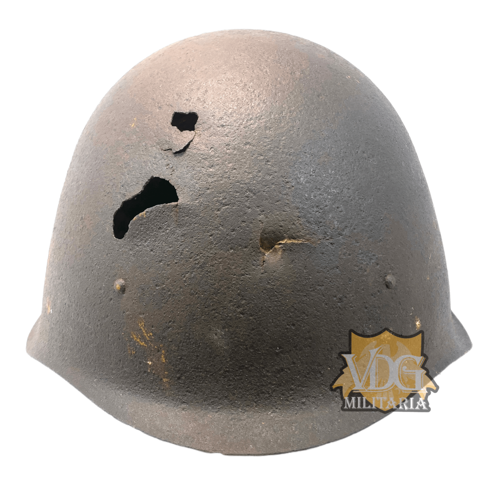 WW2 Soviet Red Army Relic SSH-40 Helmet Shell with Bullet Holes