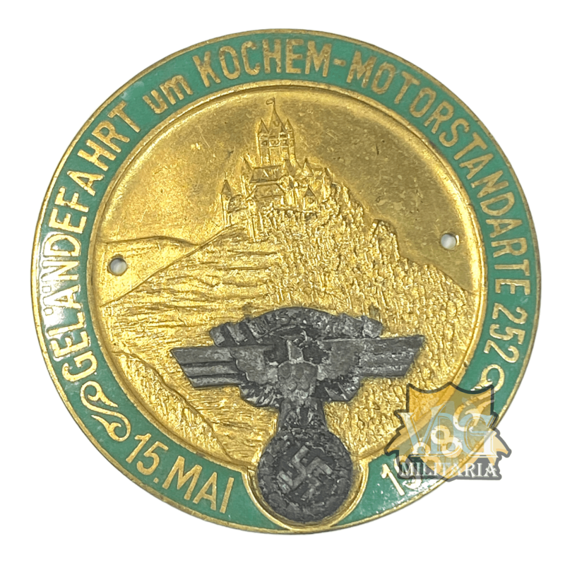 WW2 German NSKK Motorstandarte 252 1938 Car Badge Plaque