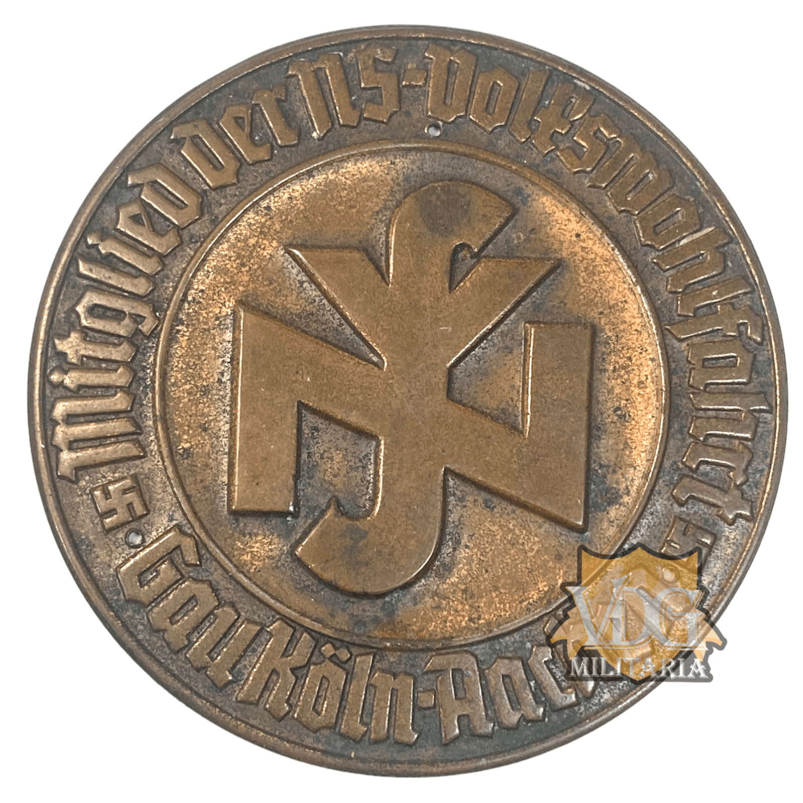 WW2 German NSV Mitglied der NS-Volkswohlfahrt Gau Köln-Aachen Plaque