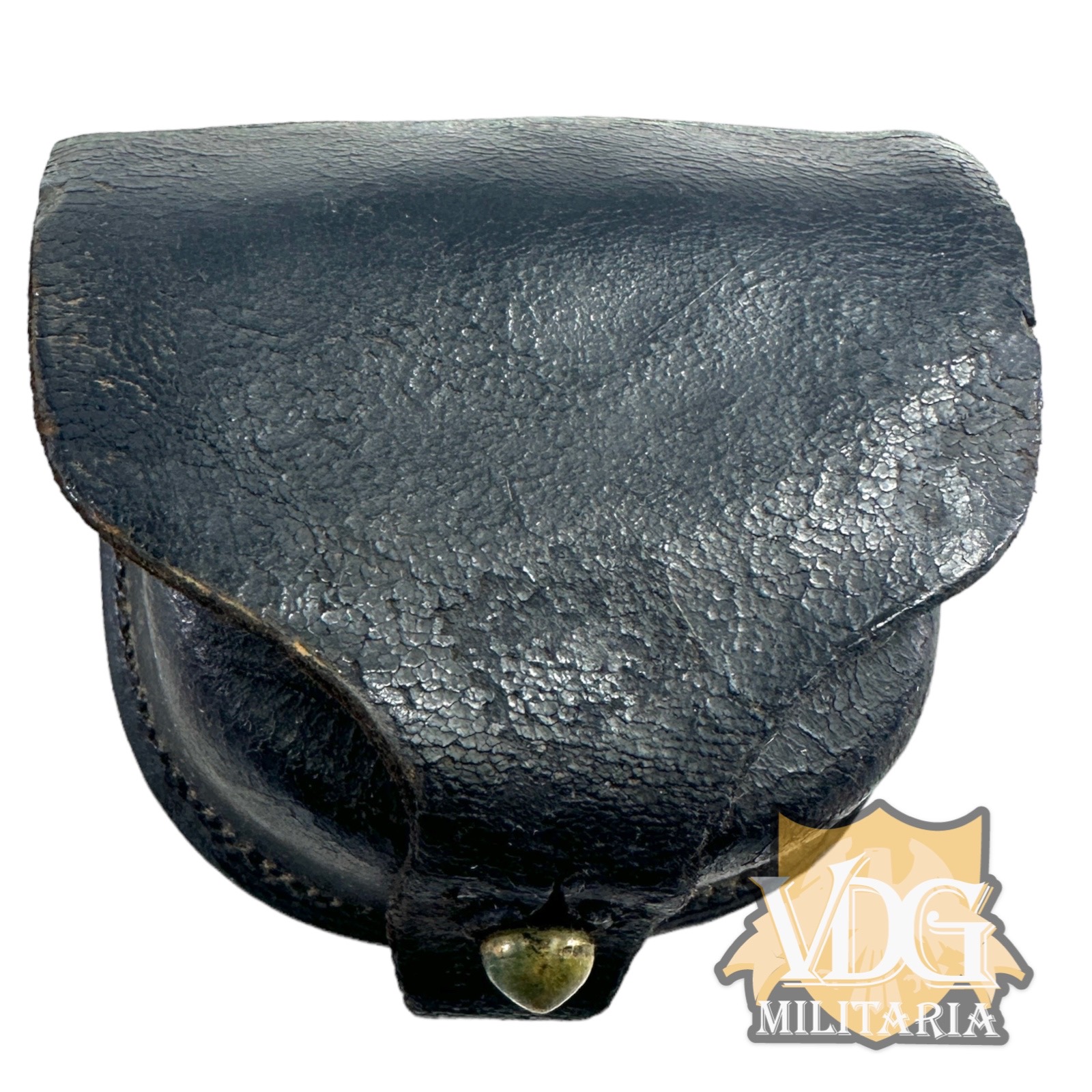 US Civil War Leather Percussion Cap Box (Belt Loops Missing)