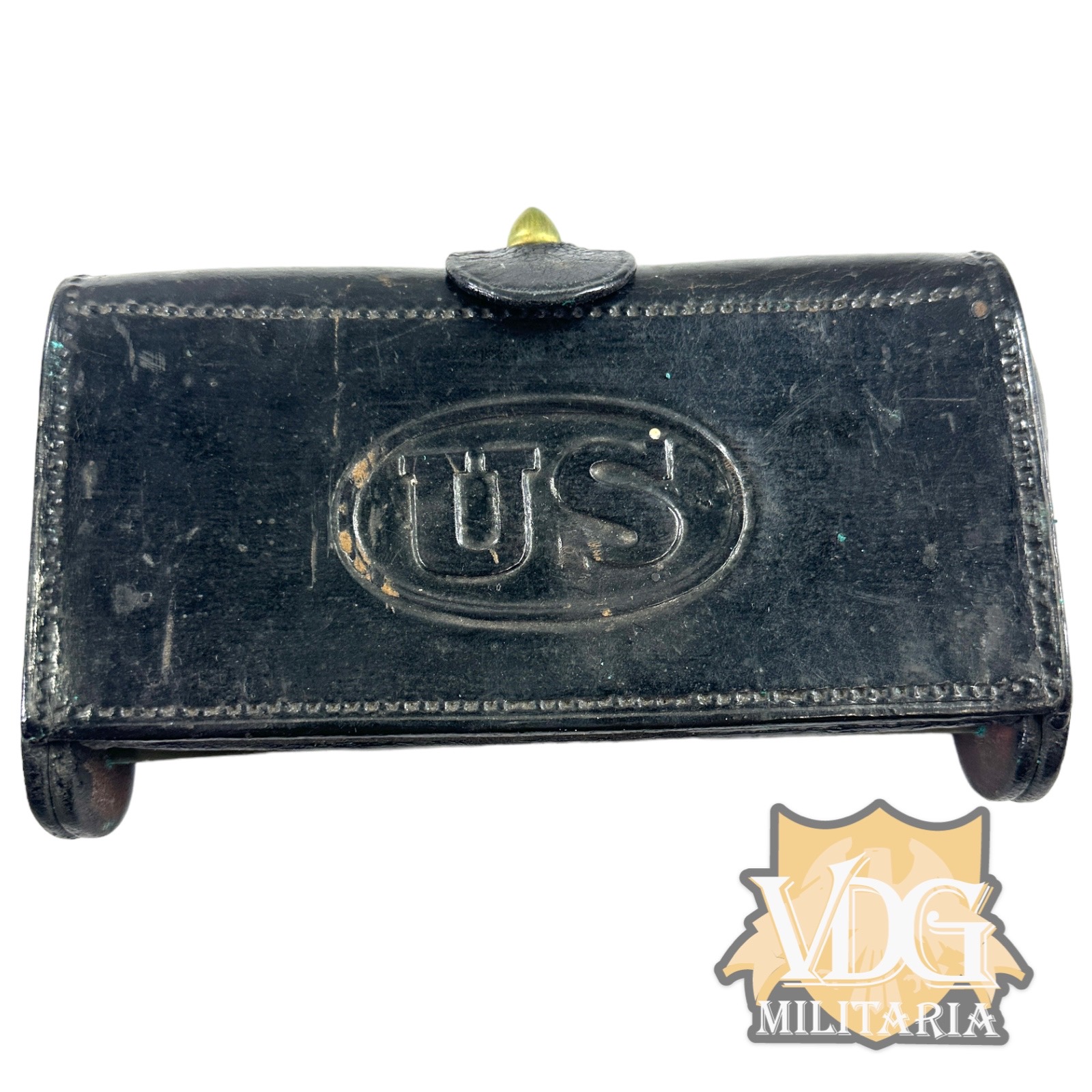 Indian Wars/Spanish American War Era US M1874 McKeever Cartridge Box Sling Variant-Named Davis R.C.C.