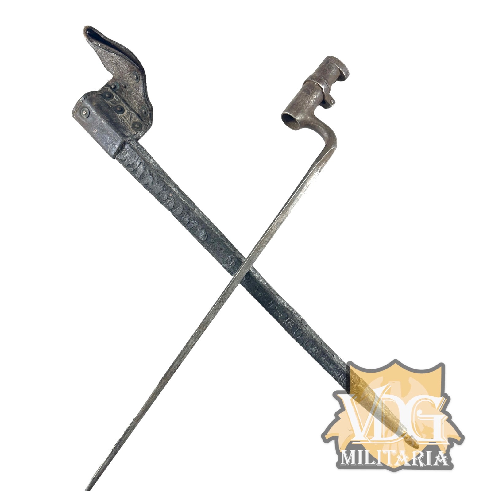 US Civil War Union M1855 "S" Marked Bayonet with 7 Rivet Frog Scabbard