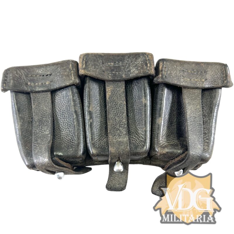 WW2 German K98 Leather Ammo Pouch(Brown dyed Black)-Kern Klaeger Neu Ulm 1939