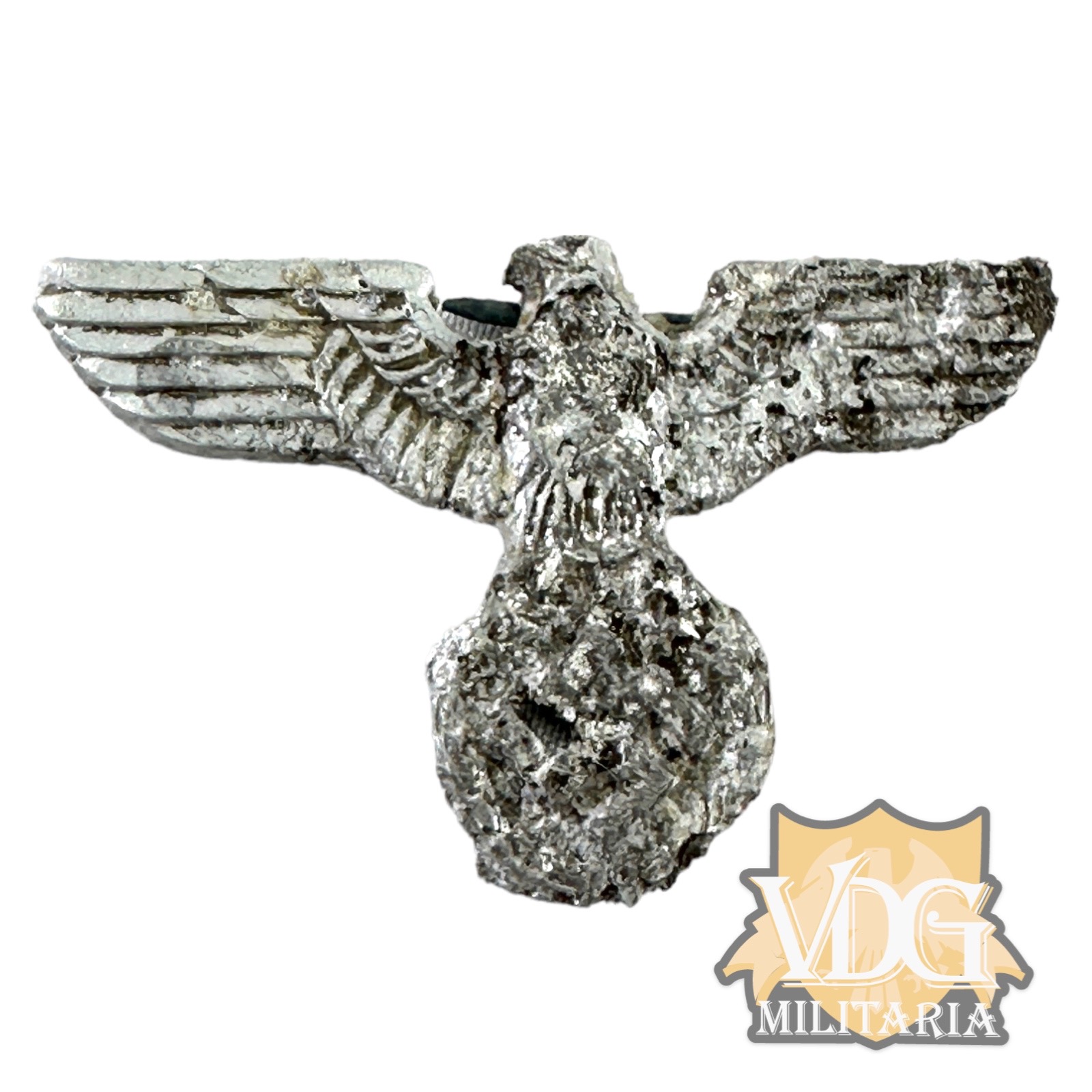 WW2 German NSDAP Cap Eagle Metal Insignia-Semi Relic