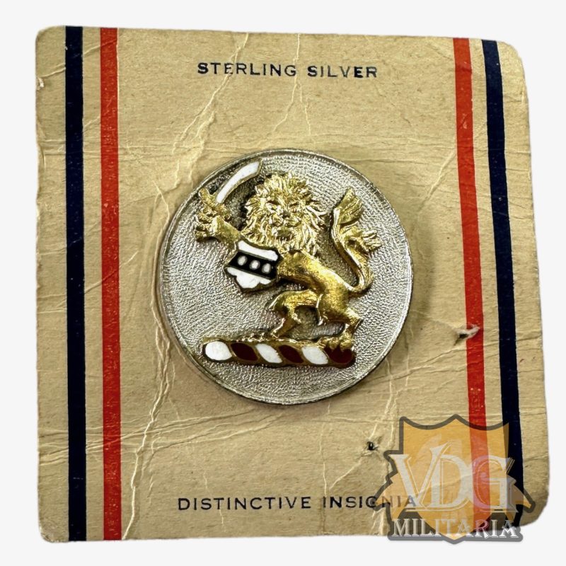 WW2 US Army 28th Infantry Division DI on Card Sterling Silver