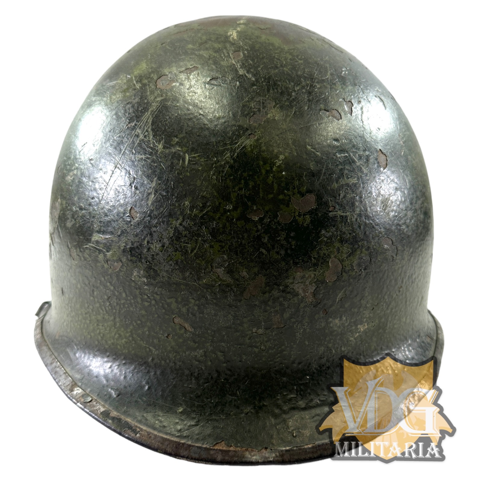 WW2/Korean War Era US McCord Rear Seam M1 Helmet Shell with Camo Paint