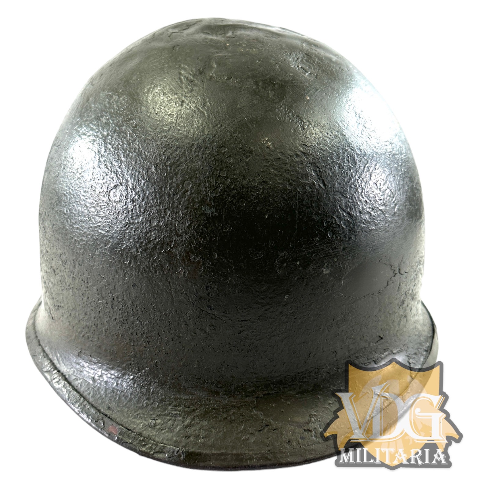 Vietnam War US Rear Seam Ingersoll M1 Helmet Shell with P64 Liner, 1968 Nape