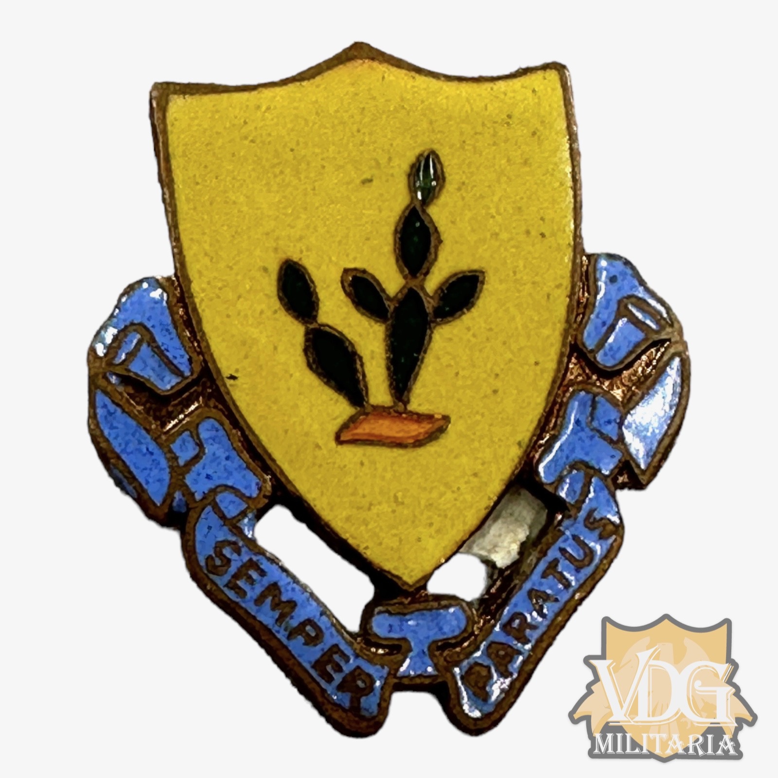 WW2 Era US Army 12th Cavalry Regiment, 1st Cavalry Division Distinctive Unit DI Insignia Pin-Missing Back, Album Removed