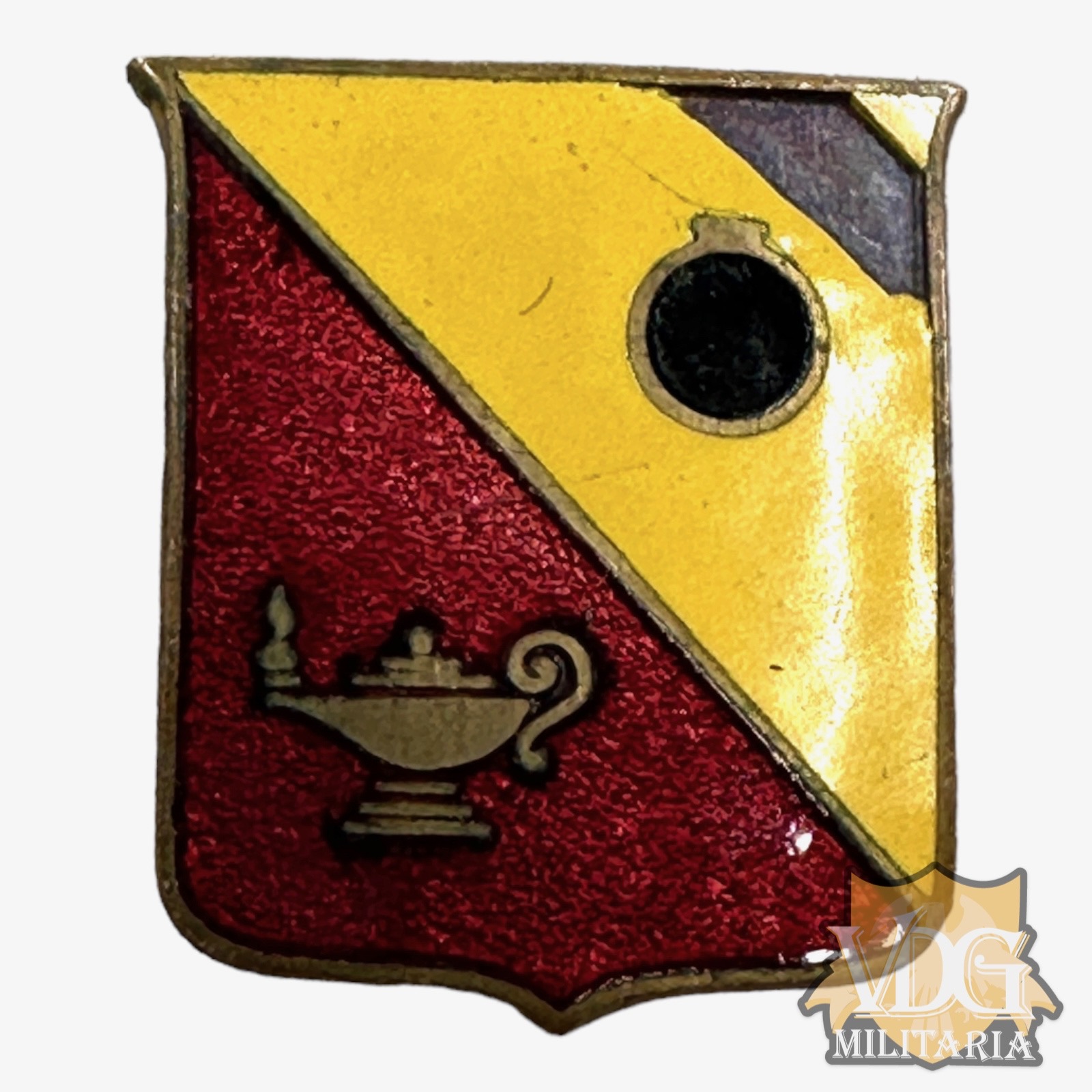 WW2 Era US Army Ordnance School Distinctive Unit Insignia DI Pin-Meyer Pinback