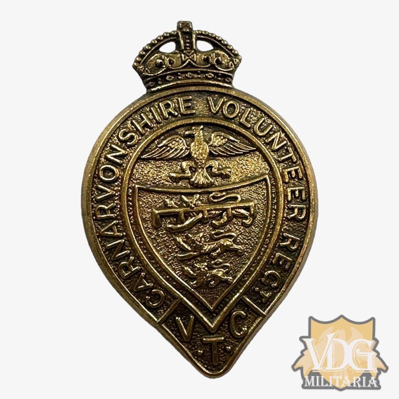 WW1 British Carnarvonshire Volunteer Regiment Cap Badge