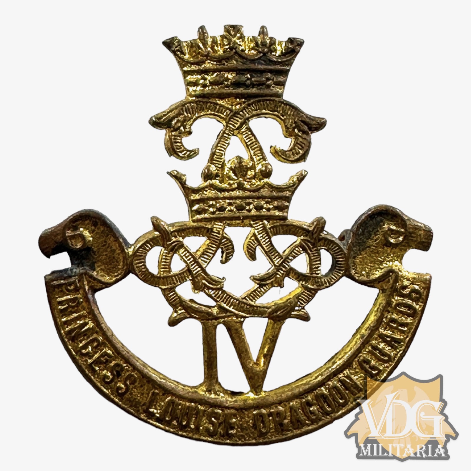 WW1-WW2 Era British Princess Louise Dragoon Guards Cap Badge