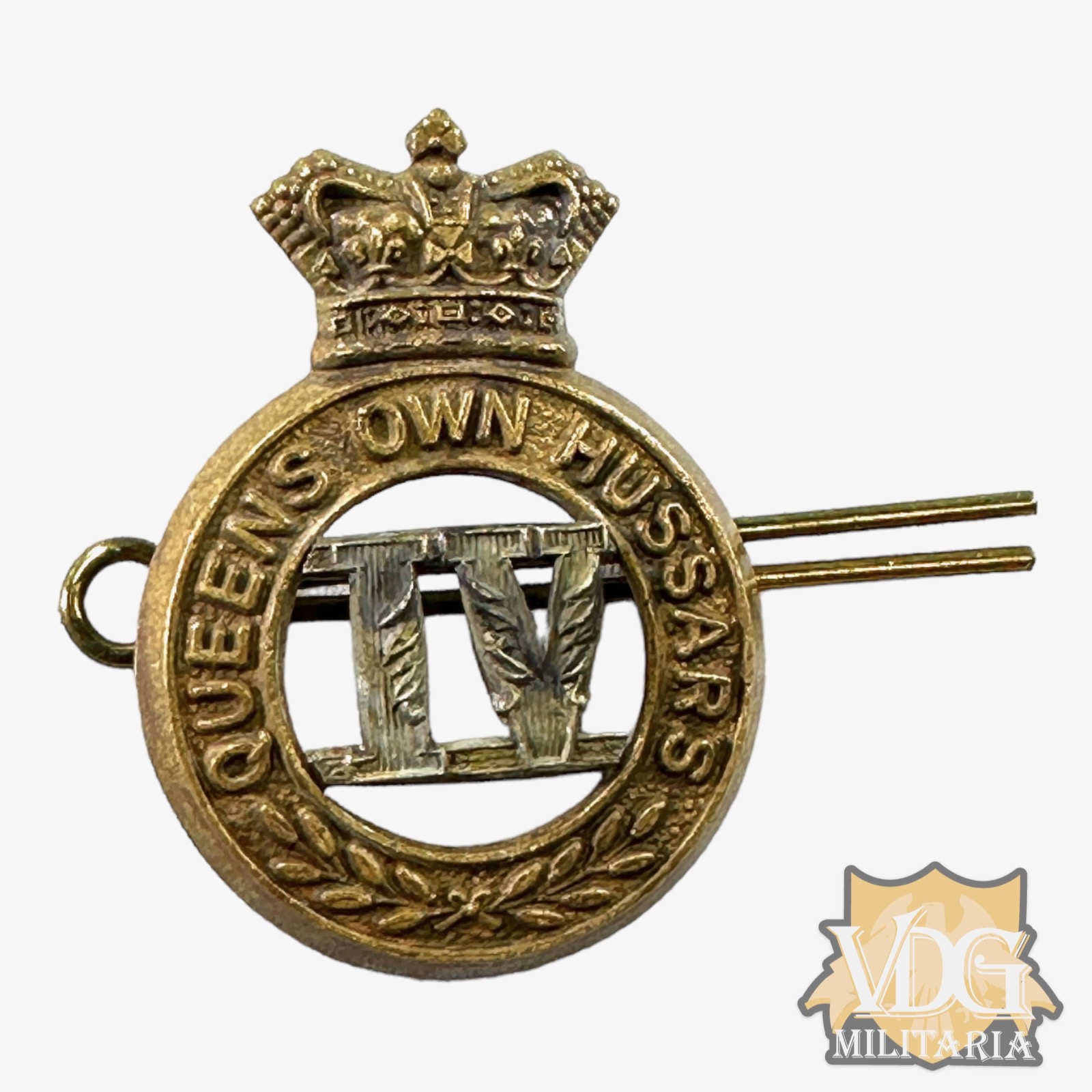 Victorian Era British Army The 4th Queen's Royal Hussars Cap Badge