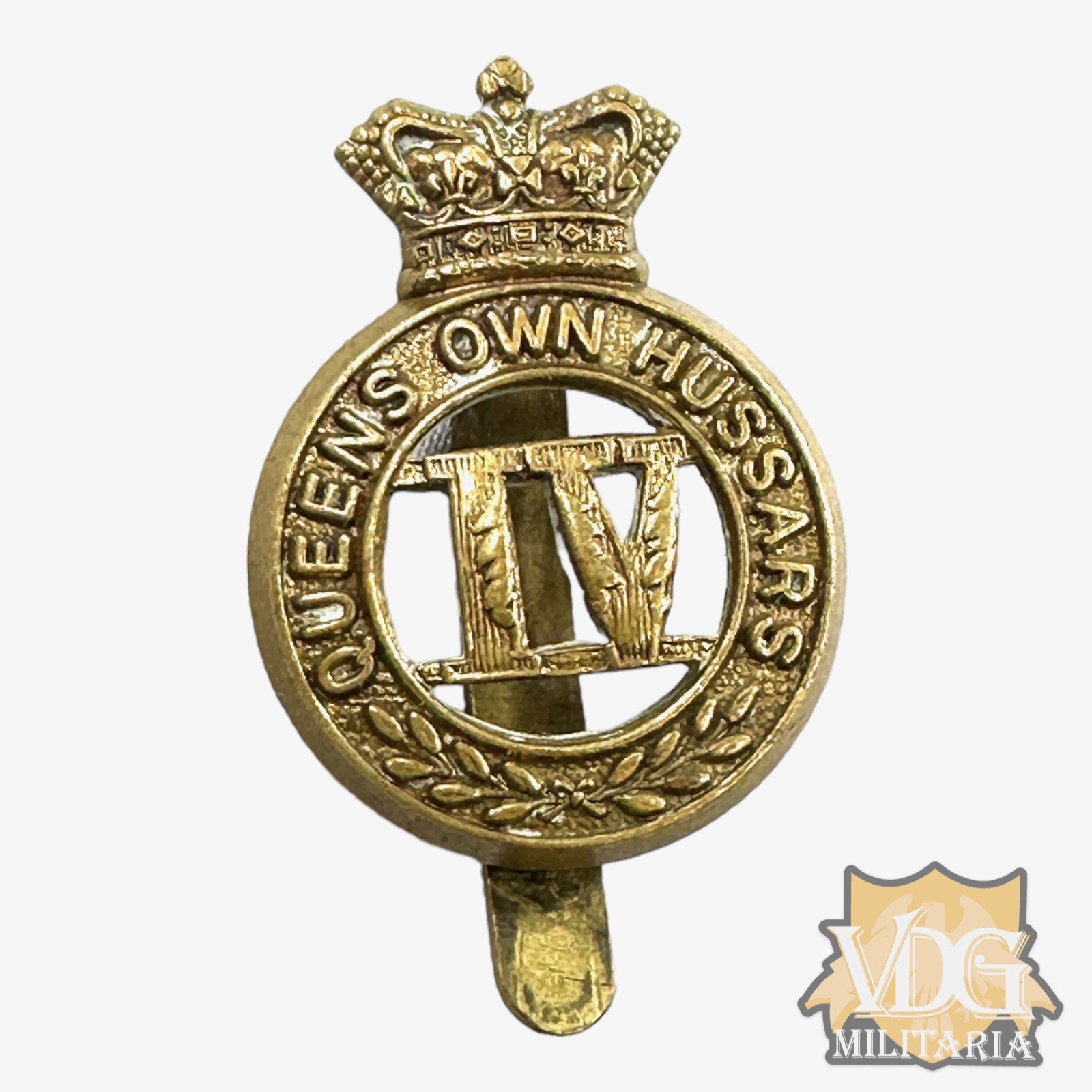 Victorian Era British Army The 4th Queen's Own Hussars Cap Badge