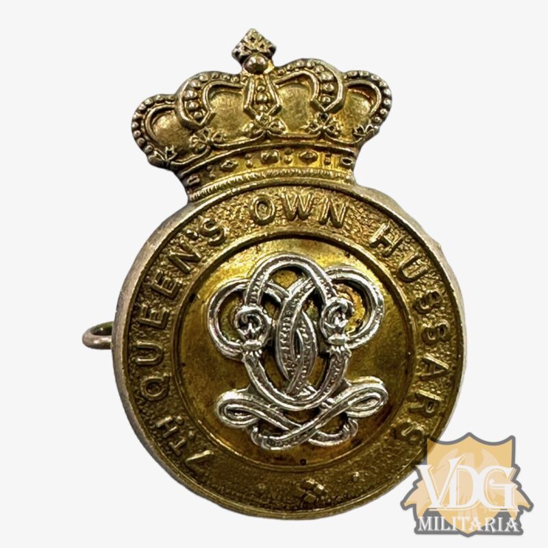 Victorian Era British Army The 7th Queen's Own Hussars Cap Badge