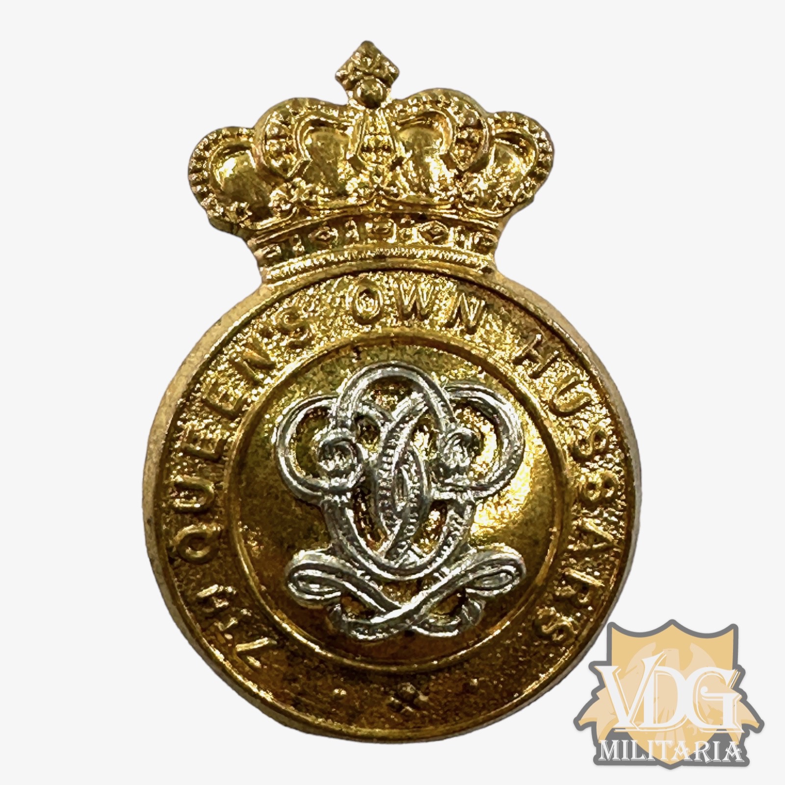Victorian Era British The 7th Queen's Own Hussars Cap Badge