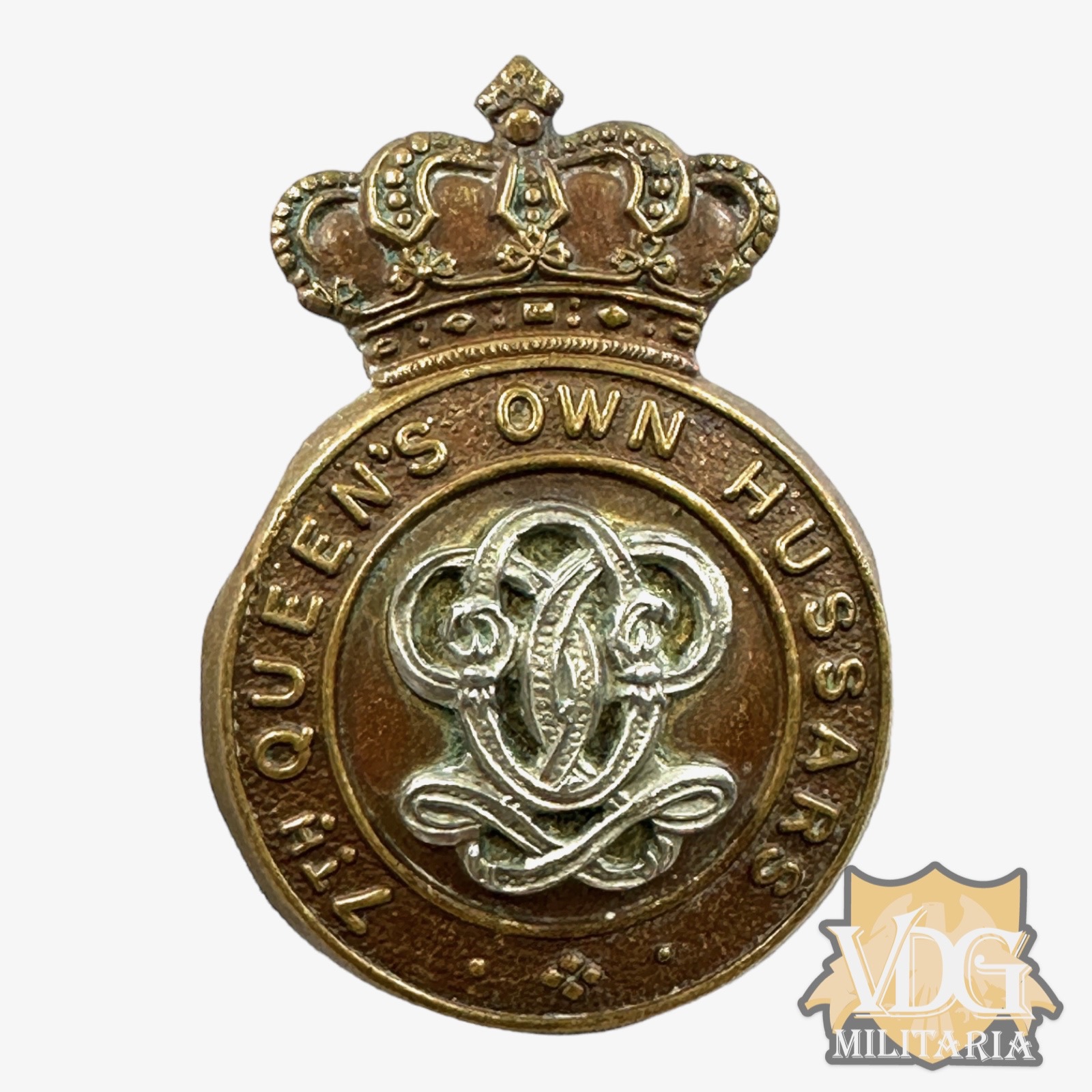 Victorian Era British The 7th Queen's Own Hussars Cap Badge