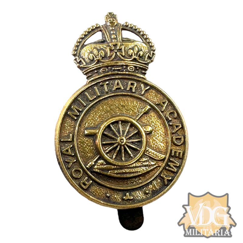 WW2 British Army Royal Military Academy Cap Badge-J.R. Gaunt, London