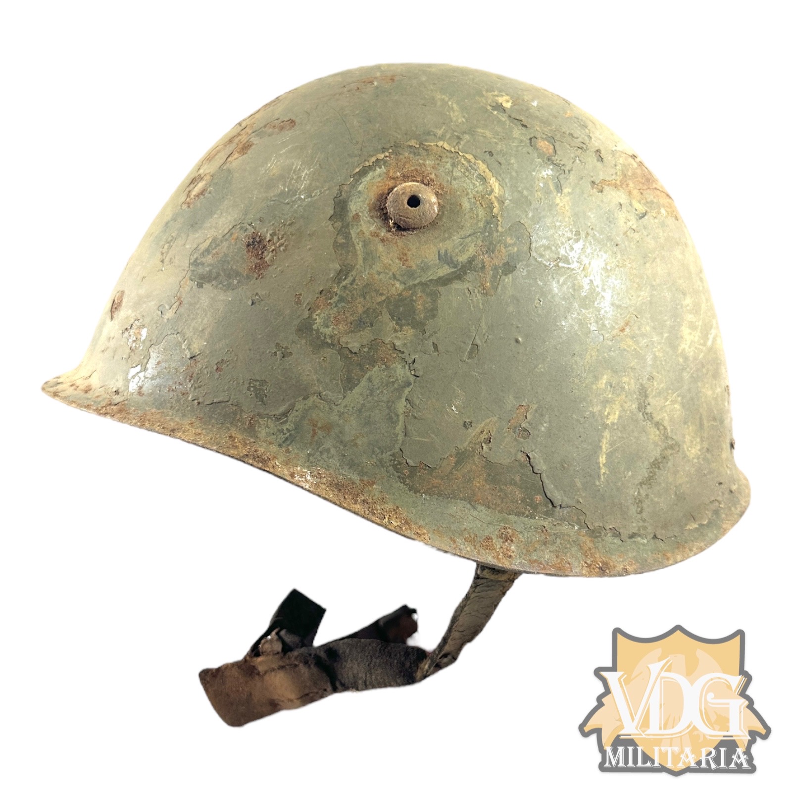 WW2 Italian M33 Helmet with Partial Size 57 Liner and Chin Strap