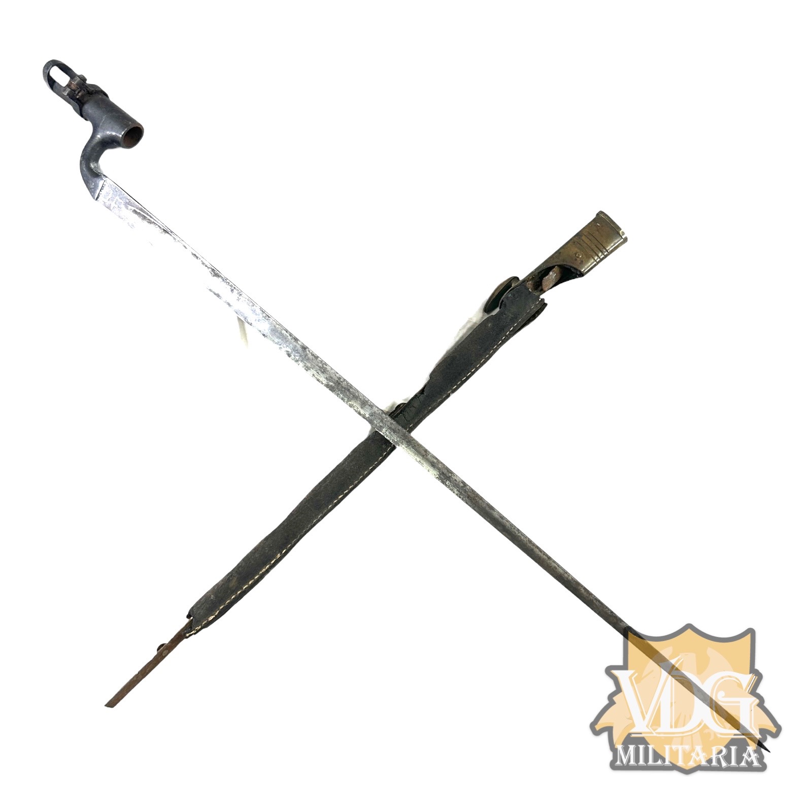 Boer War Era British M1895 Martini-Enfield Bayonet with Leather Scabbard