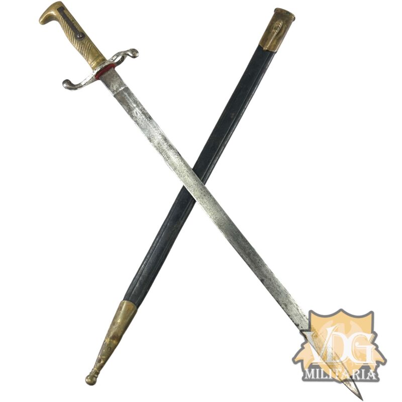 Franco Prussian War Imperial German M1870 Mauser Parade Bayonet with Engraved Blade by Friderich Pack