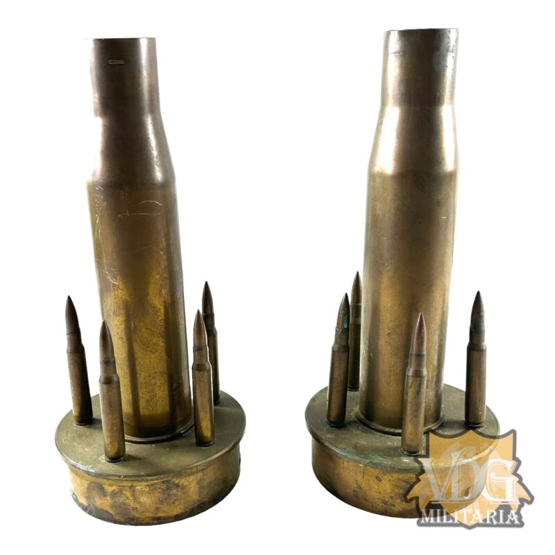 WW2 US 105 mm M14 Shell Trench Art Lamp Base Set