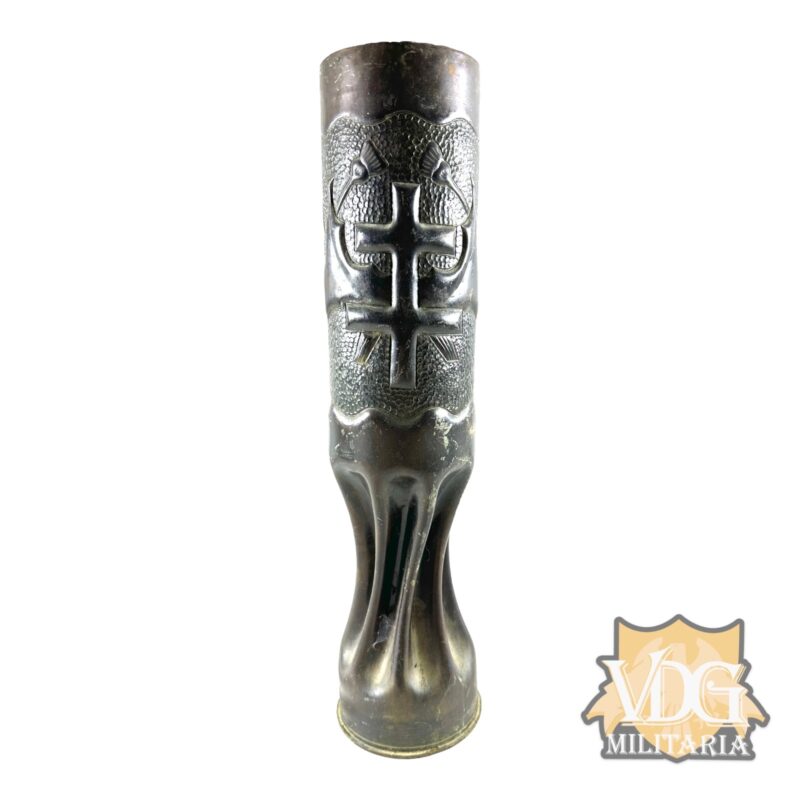 WW1 French Cross of Lorraine Trench Art Canon de 75 Modèle Shell