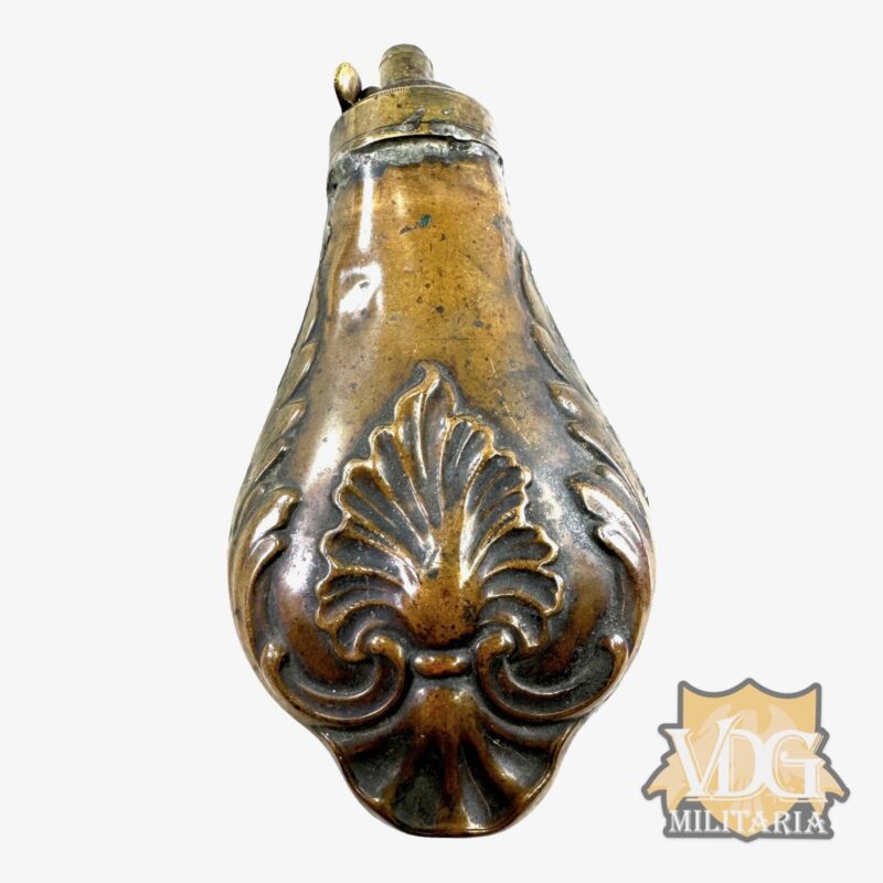 19th Century American Brass Powder Flask