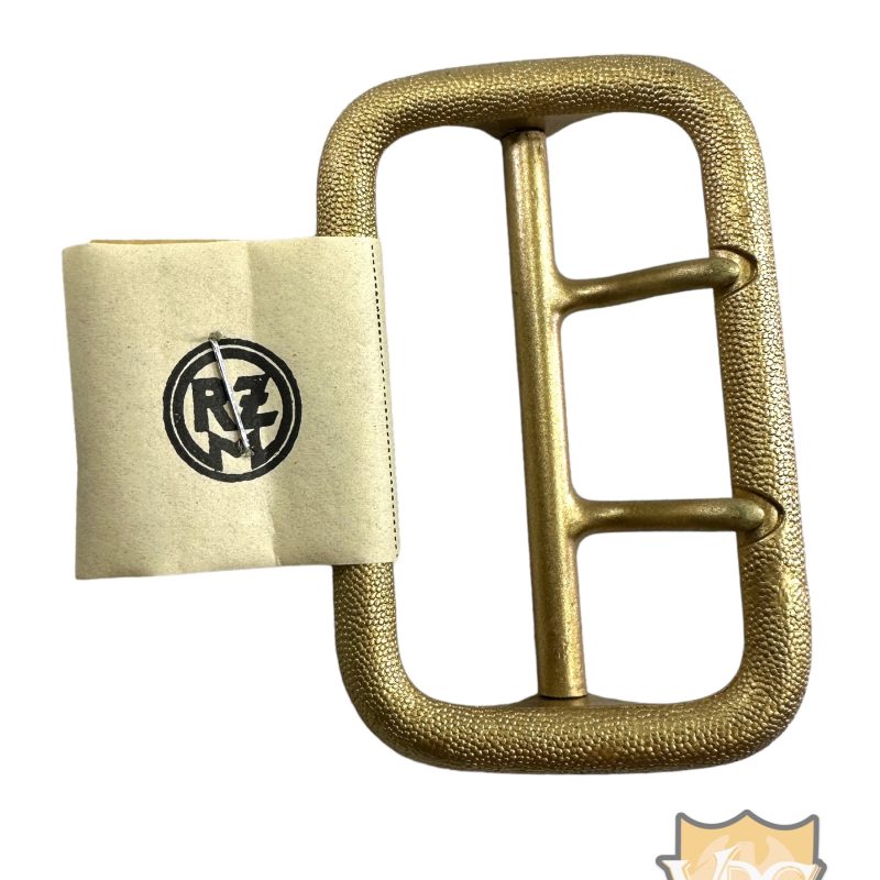 WW2 German NSDAP Gold Double Claw Belt Buckle with RZM Tag
