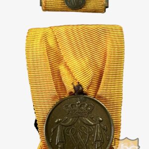 WW2 Era Kingdom of The Netherlands Dutch Navy Long Service Parade Mounted Medal & Ribbon