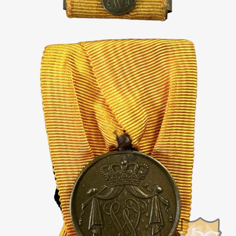 WW2 Era Kingdom of The Netherlands Dutch Navy Long Service Parade Mounted Medal & Ribbon