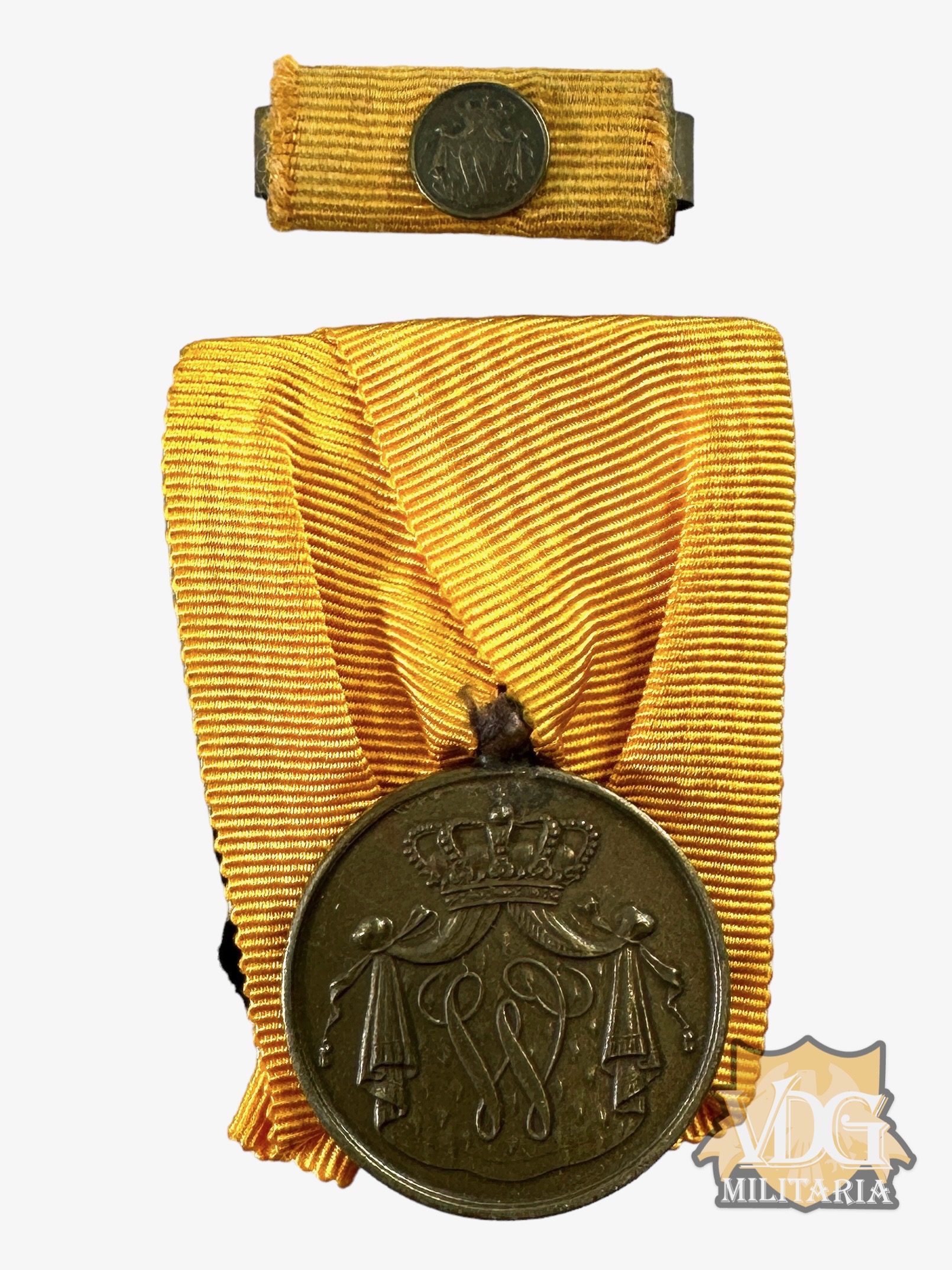 WW2 Era Kingdom of The Netherlands Dutch Navy Long Service Parade Mounted Medal & Ribbon
