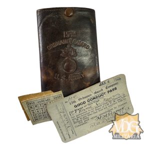 WW1 US Army 15th Ordnance Guard Soldiers Leather Wallet with Contents