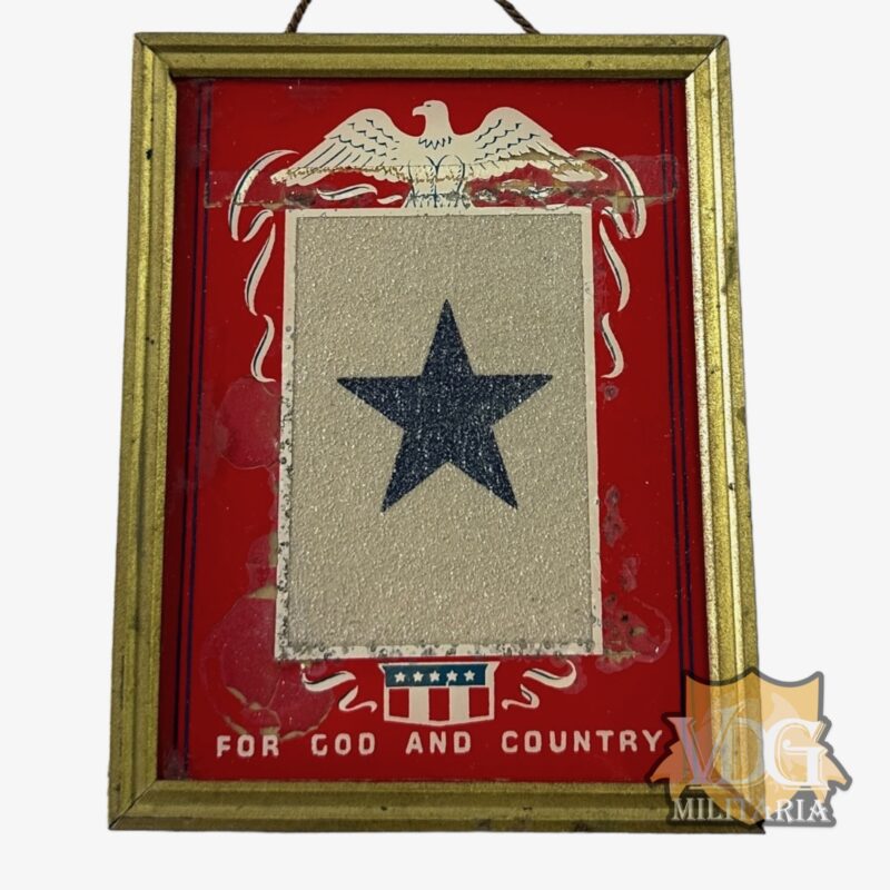 WW2 US Framed Blue Star Son in Service Window Display-Neff Funeral Home