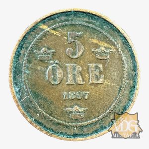Kingdom of Sweden 1897 5 Öre Coin