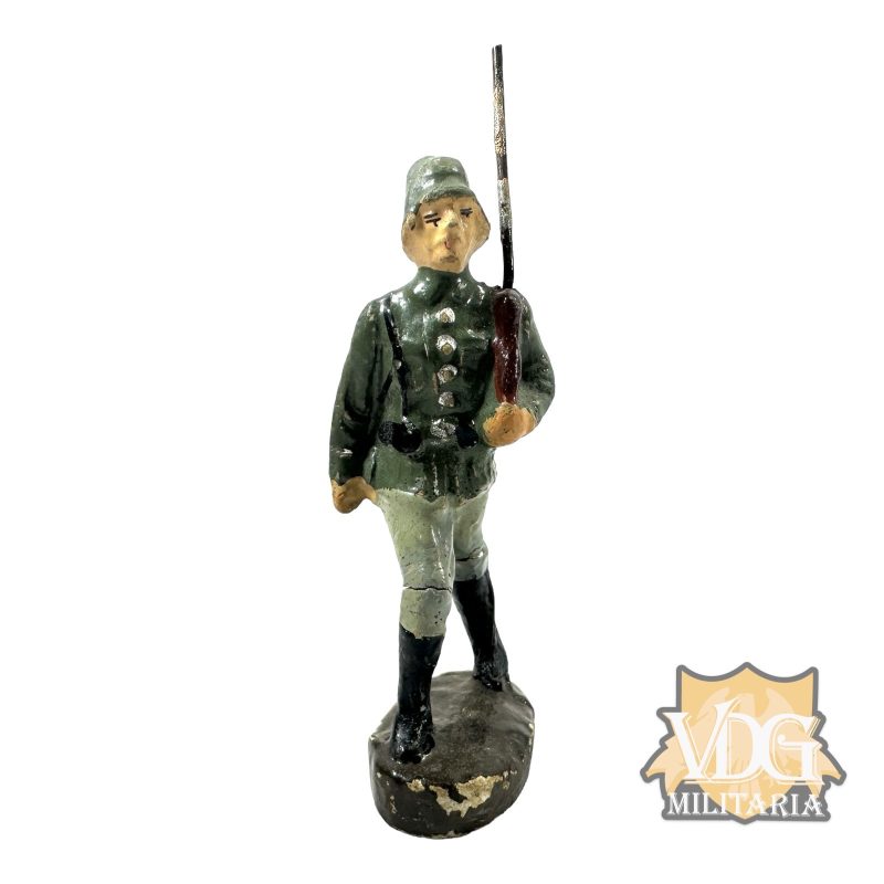 WW2/1930's Era German Composition Toy Heer Soldier Marching with Rifle-Unmarked