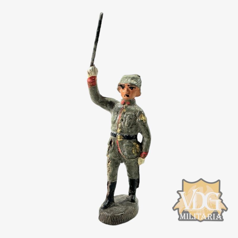 WW2/1930's Era German Composition Toy Heer Soldier Marching Band Conductor with Batton-Maker marked "Elastolin Germany"