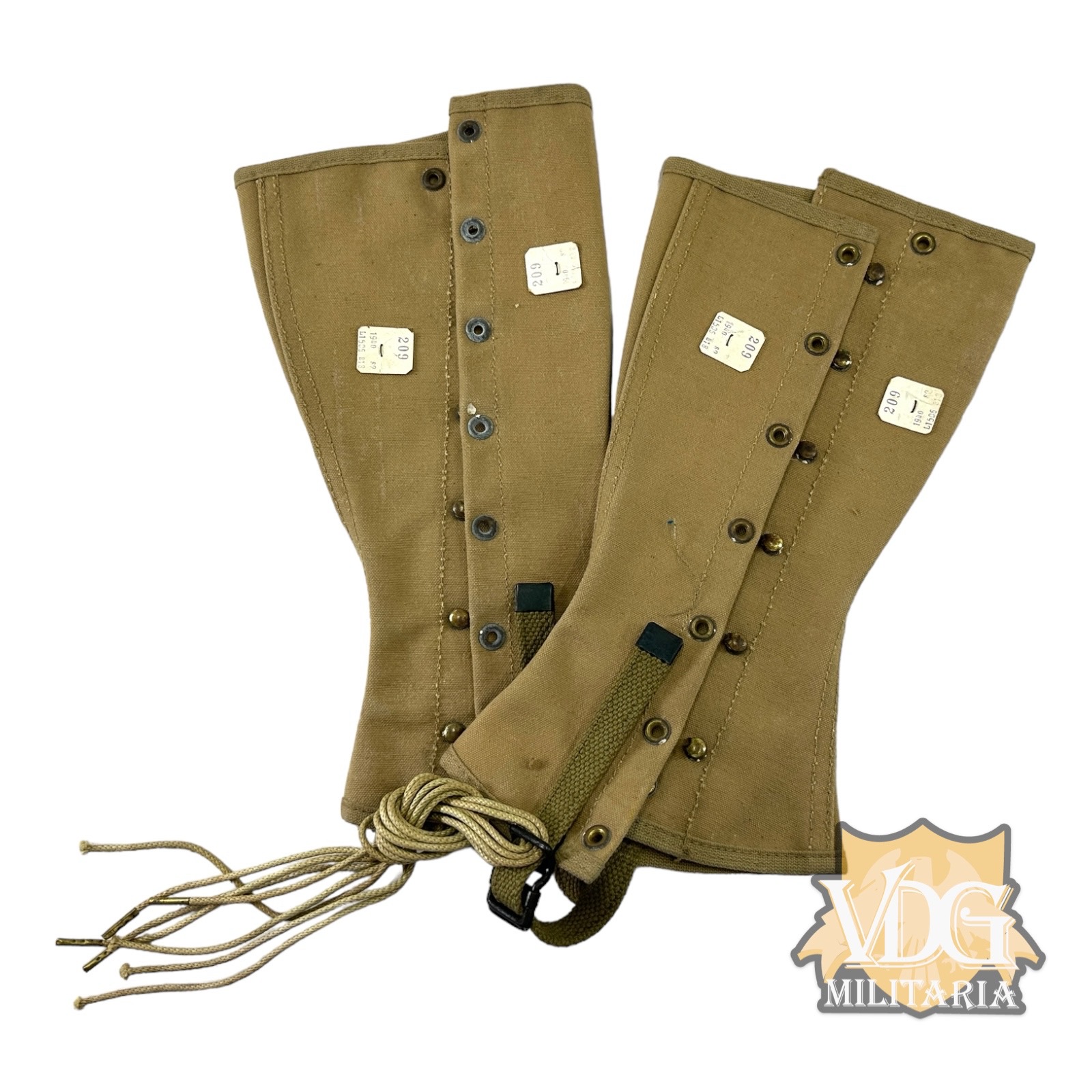 WW2 USMC Marine Corps 1940 Dated Leggings with Cutter Tags NOS-Size 2, Depot of Supplies Made