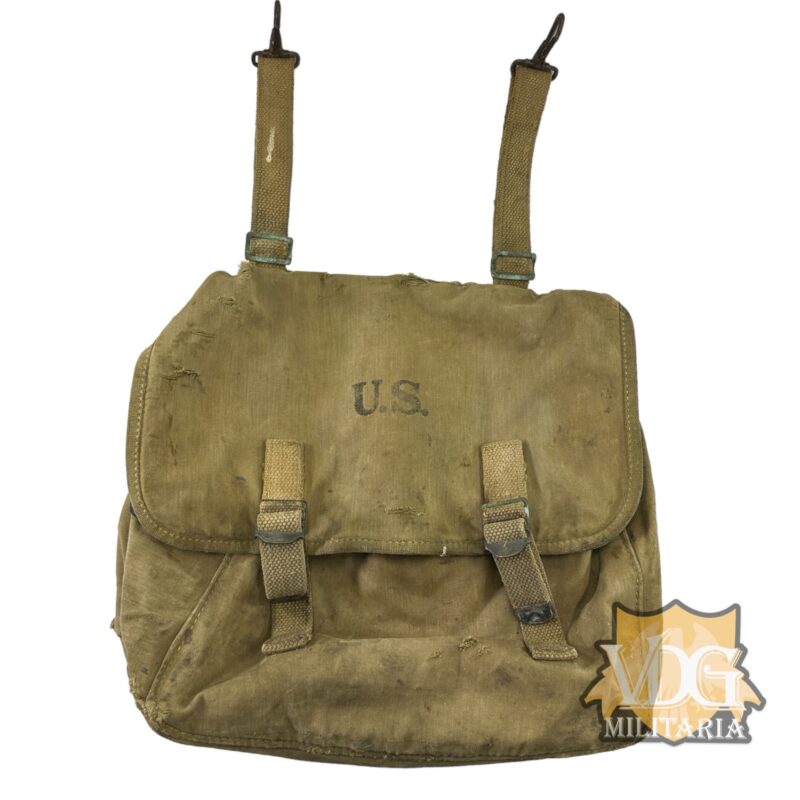WW2 US Army M1936 Musette Bag with Strap-Made by Atlantic Product Corp., 1942 Dated