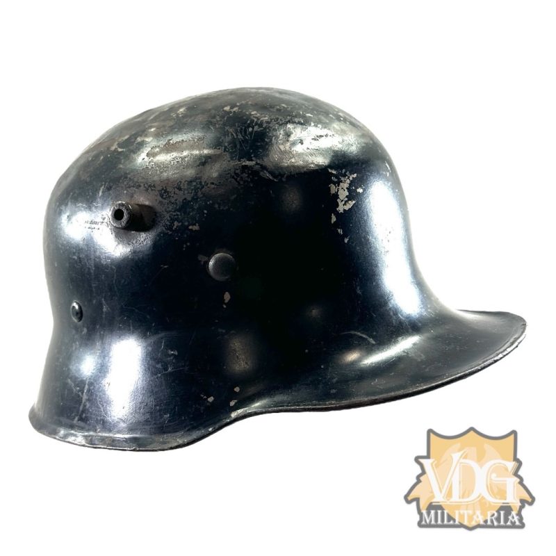 WW2 German Early Allgemeine SS "Himmler Style"  Helmet, Unit Marked, Original Satin Black Paint