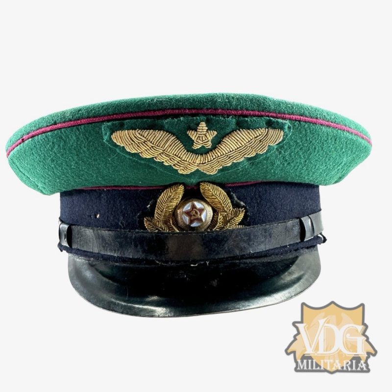 Cold War Era Soviet USSR Aviation Border Guard Visor Cap, Named, Size 57