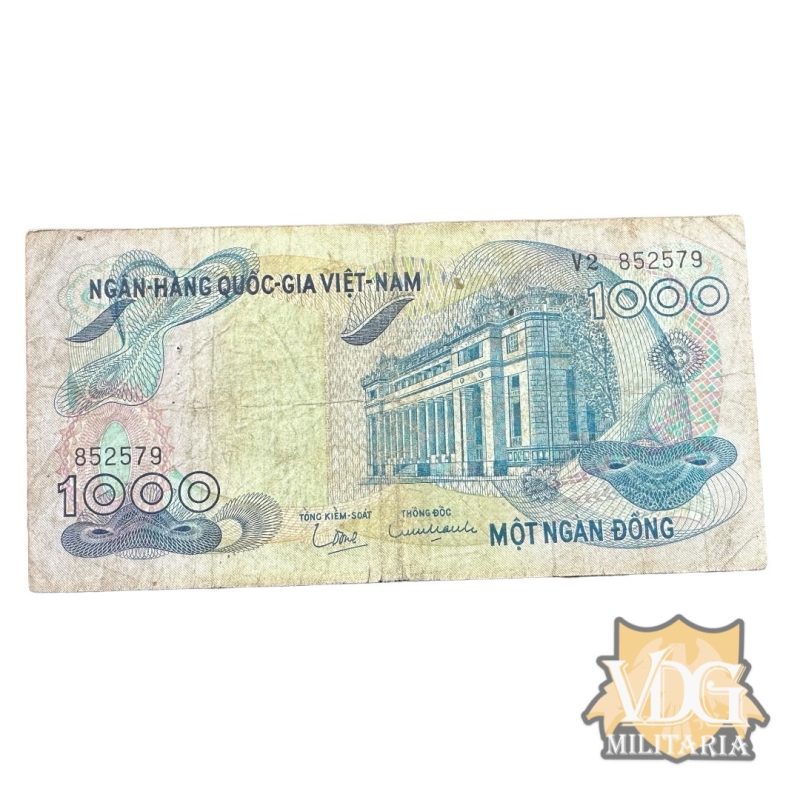 Vietnam War Era South Vietnam 1000  Dong Paper Currency Note
